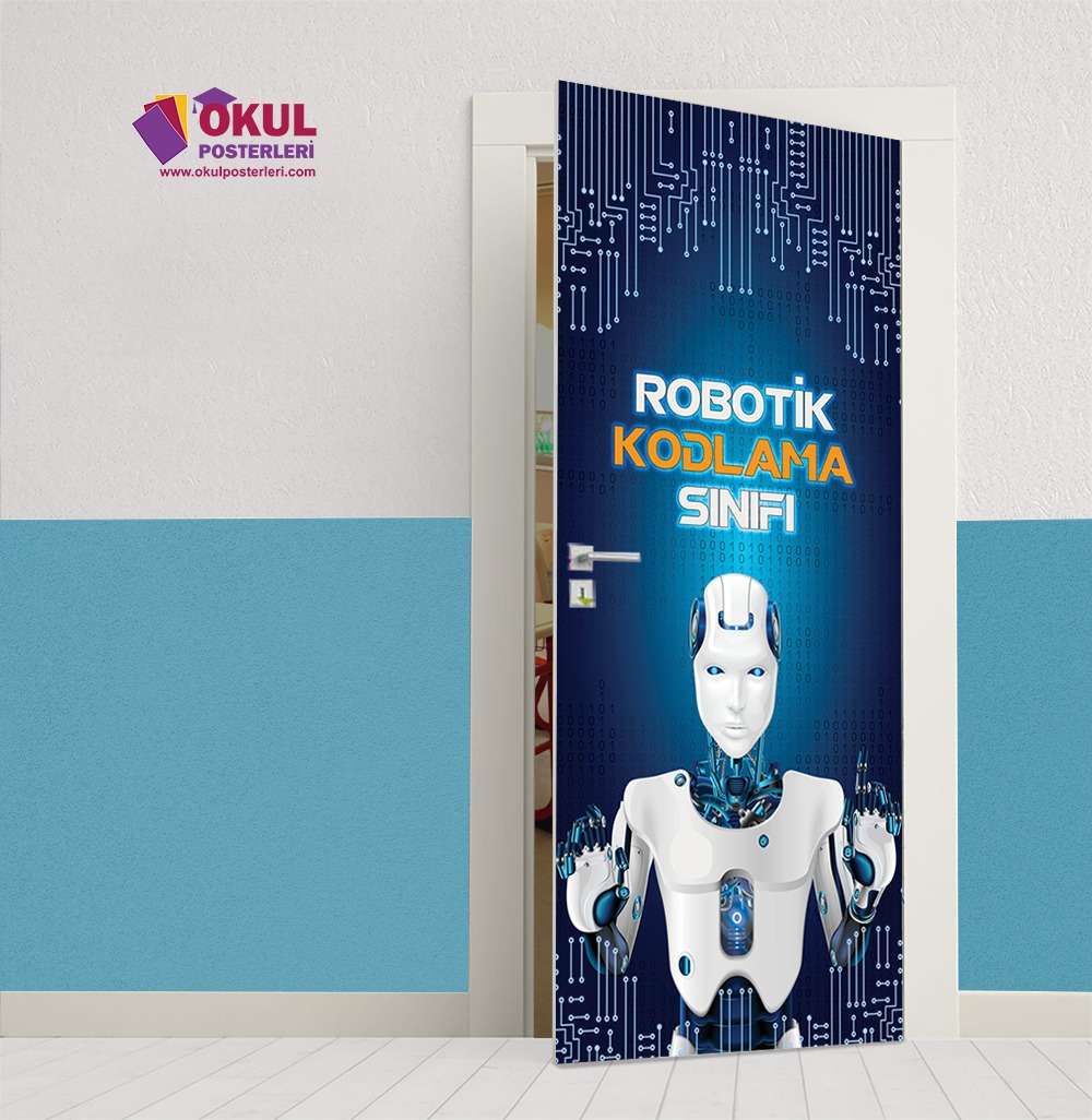 Robotik ve Kodlama Sınıfı Kapı Giydirmesi 8